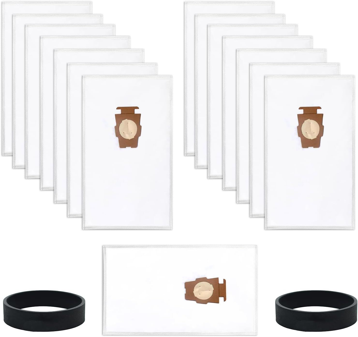 15 Pack 204814 Hepe Bags Compatible with Kirby Vacuum Bags + 2 Belts