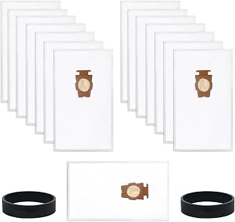 15 Pack 204814 Hepe Bags Compatible with Kirby Vacuum Bags + 2 Belts