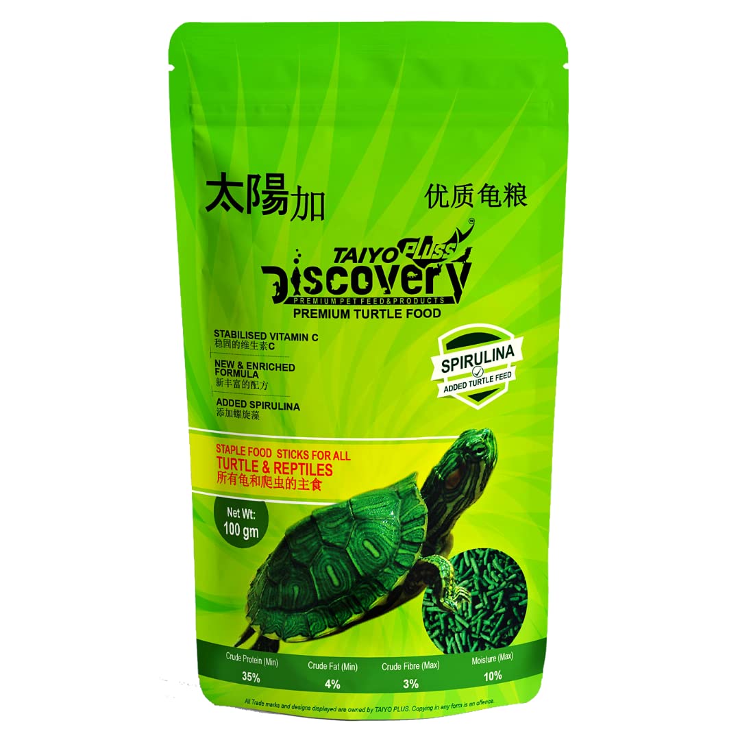 Taiyo Pluss Discovery® Premium Turtle Food - 100 g Pouch (Pack of 1) | Daily Nutrition Sticks with Spirulina and Stabilised Vitamin C,All Life Stages (B09NXTK826) Amazon Price History, Amazon Price Tracker