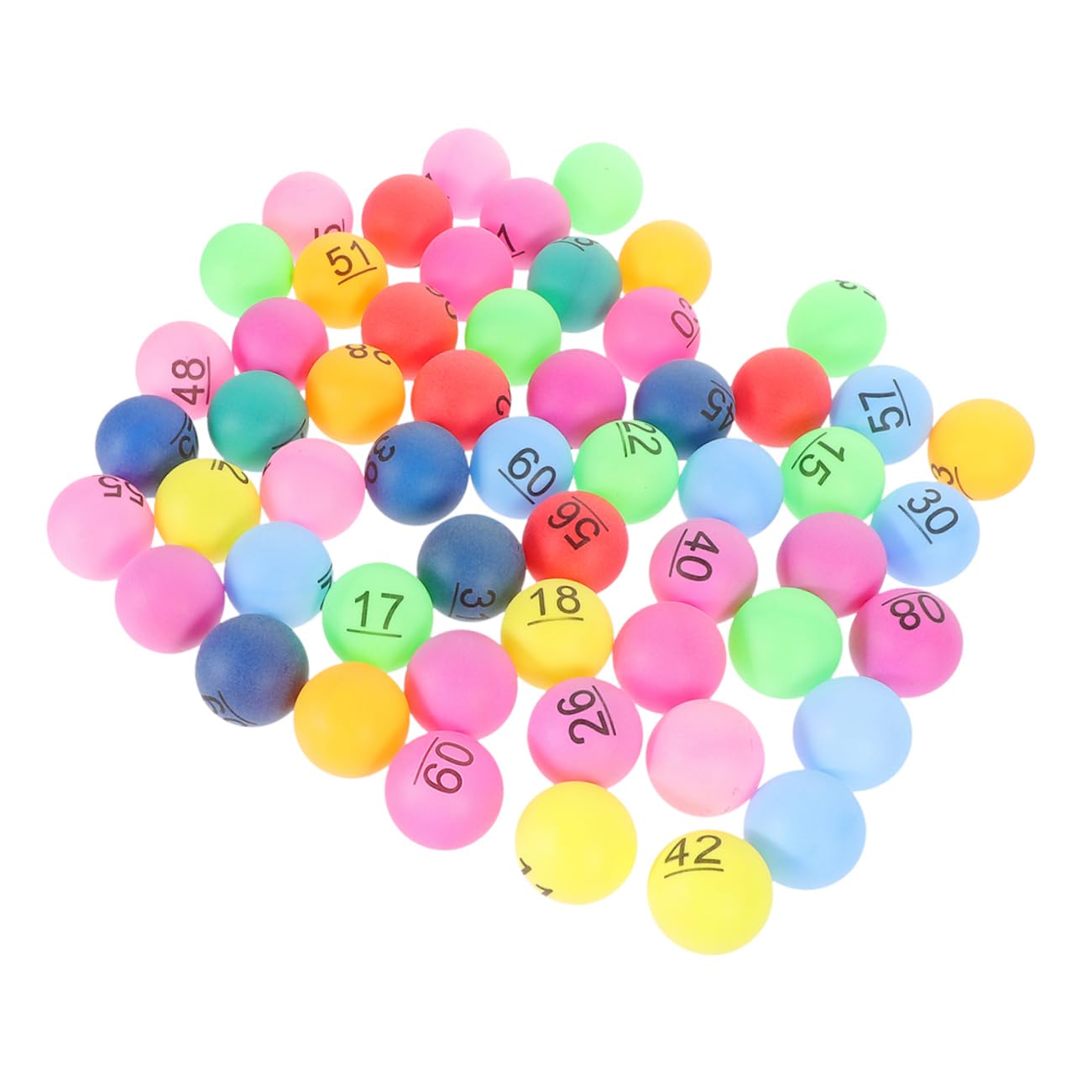 WOONEKY Boules Numérotées en Plastique 1 à 90, Lot de 90 pour Bingo