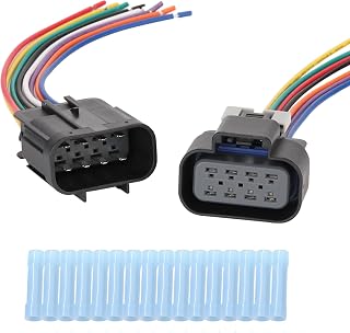 8 Pin Headlights Connector Harness Plug Wire Fit for Chevrolet Silverado 1500 2500 3500 HD 2007-2015 Replace 22853027 22853028, Male and Femail Headlights Left and Right Connector Wire