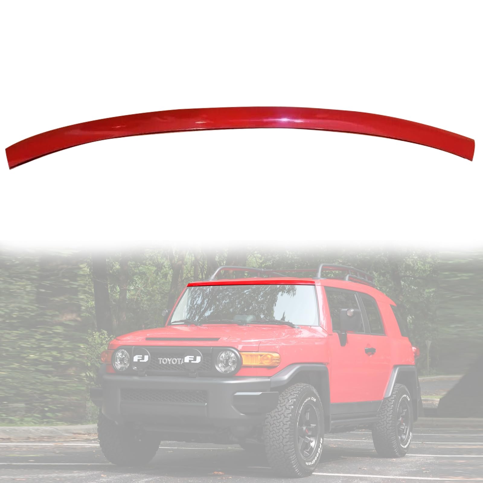 Red Windshield Pillar Trim Panel Molding Outside Upper Compatible with 2007-2014 Toyota FJ Cruiser Replaces 75503-35061-A0, 755033501A0