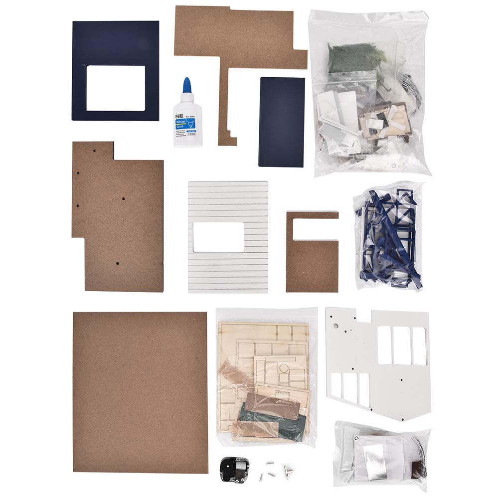 Kit de Maison de Poupée Miniature avec Piscine pour Assemblage DIY