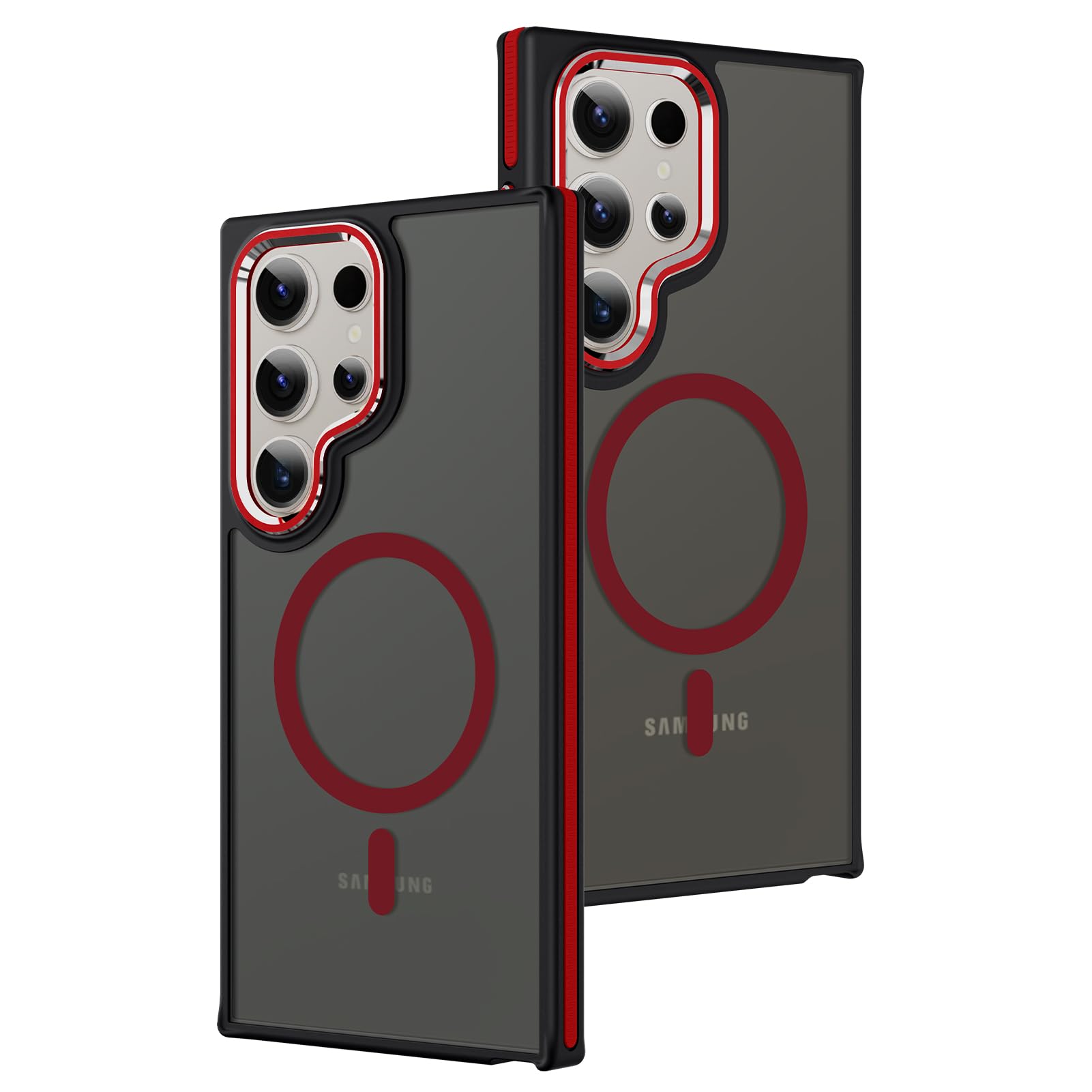 AIGOMARA Magnetic for Samsung Galaxy S23 Ultra Case, [Compatible with Magsafe] [Military-Grade Protection] Slim Shockproof Translucent Matte