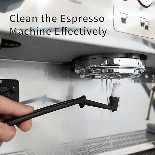 Miniatura 3 de watchget Juego de cepillos de limpieza para máquina de café, 2 cepillos limpiadores de espresso con cuchara, cabezal de grupo de nailon, herramienta
