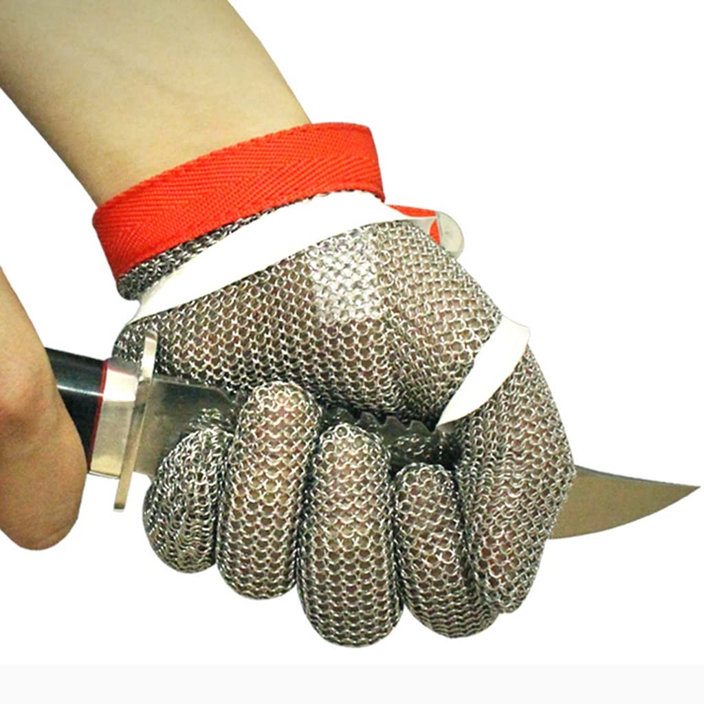Guantes de Trabajo Anticorte Guantes Resistentes A Cortes De Acero Inoxidable, Chef De Carpintería De Carpintería De Carpintería De Trabajo Resistente A Los Guantes De La Cadena De Seguridad, Sin Desl