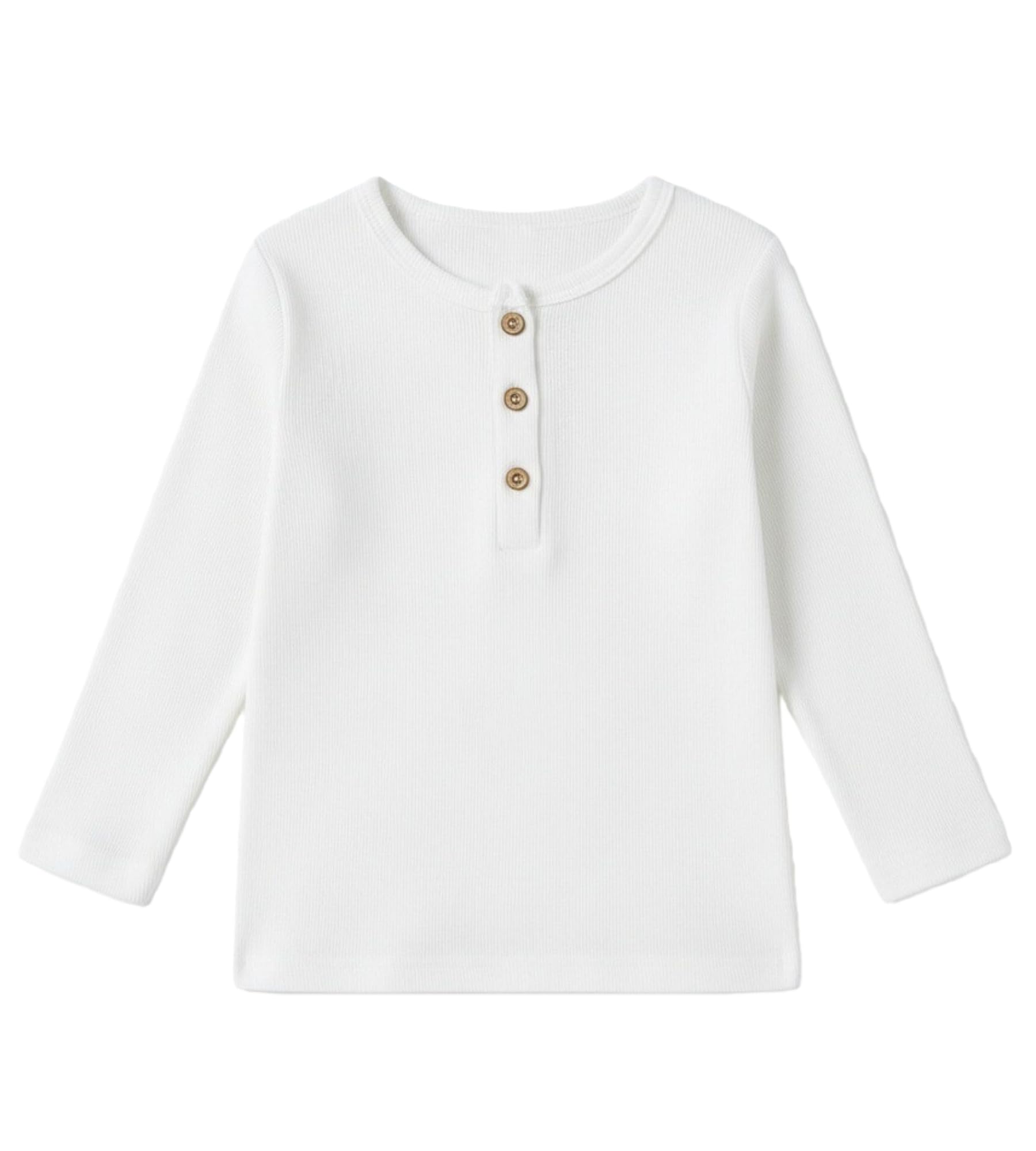 Kids Long Sleeve Henley Shirt Ribbed Cotton T-Shirt 2-7 Years