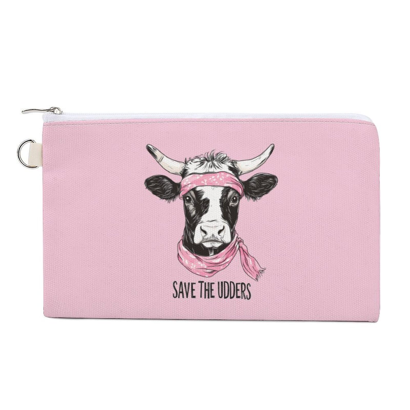 Save The Udders Cute Coin Purse Travel Small Makeup Bag Pencil Pouch 7.4 × 4.6 Inch