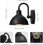 Éclairage extérieur de la petite ferme, 1-Light Éclairage en col de poule pour garage Patio Porch6.4" Diamètre, 1pc)