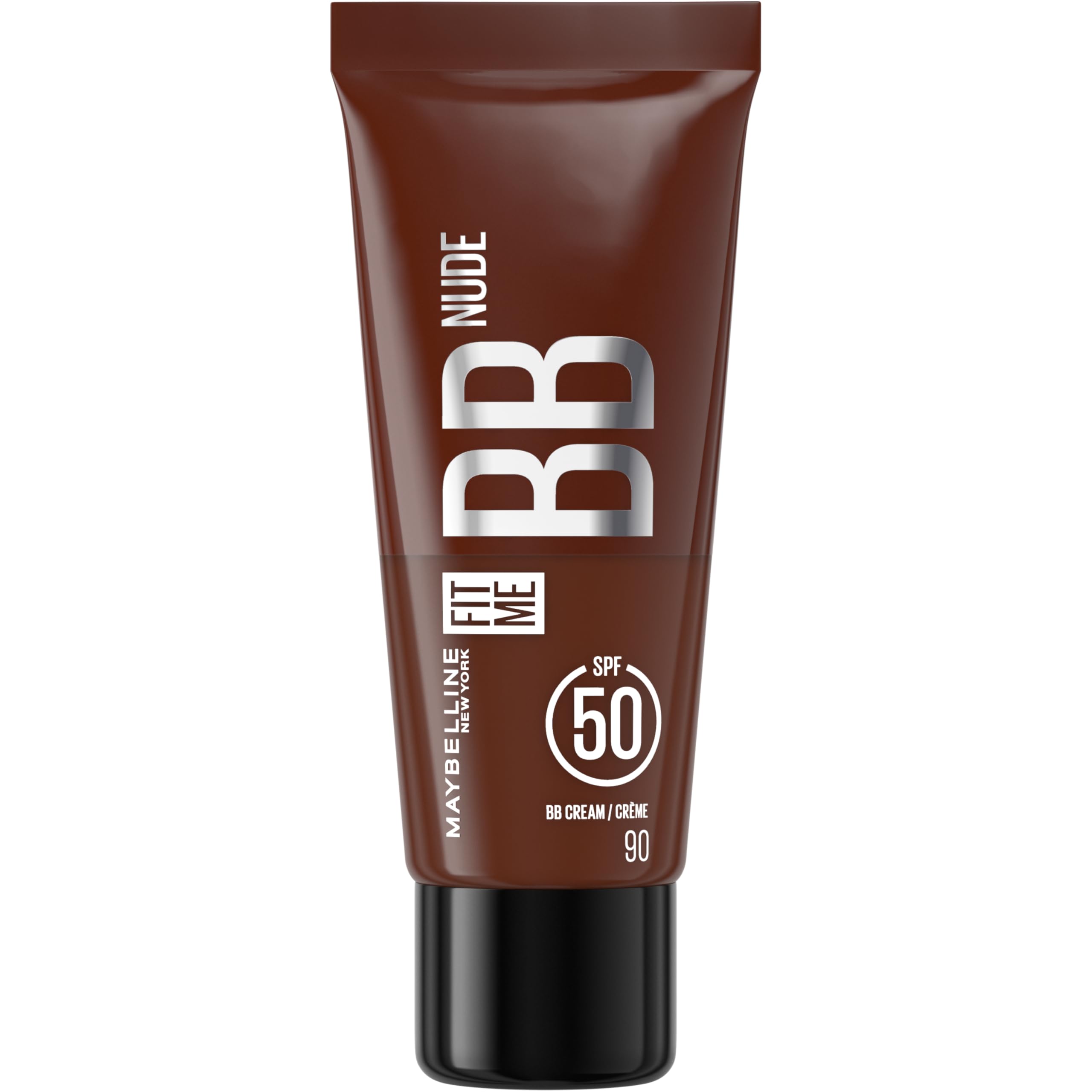 Maybelline New York Face Studio Fit Me BB Cream Nude with SPF 50 and Niacinamide, 24H hydration, Lightweight Coverage, for a Healthy, Natural Dewy Finish. Shade 90