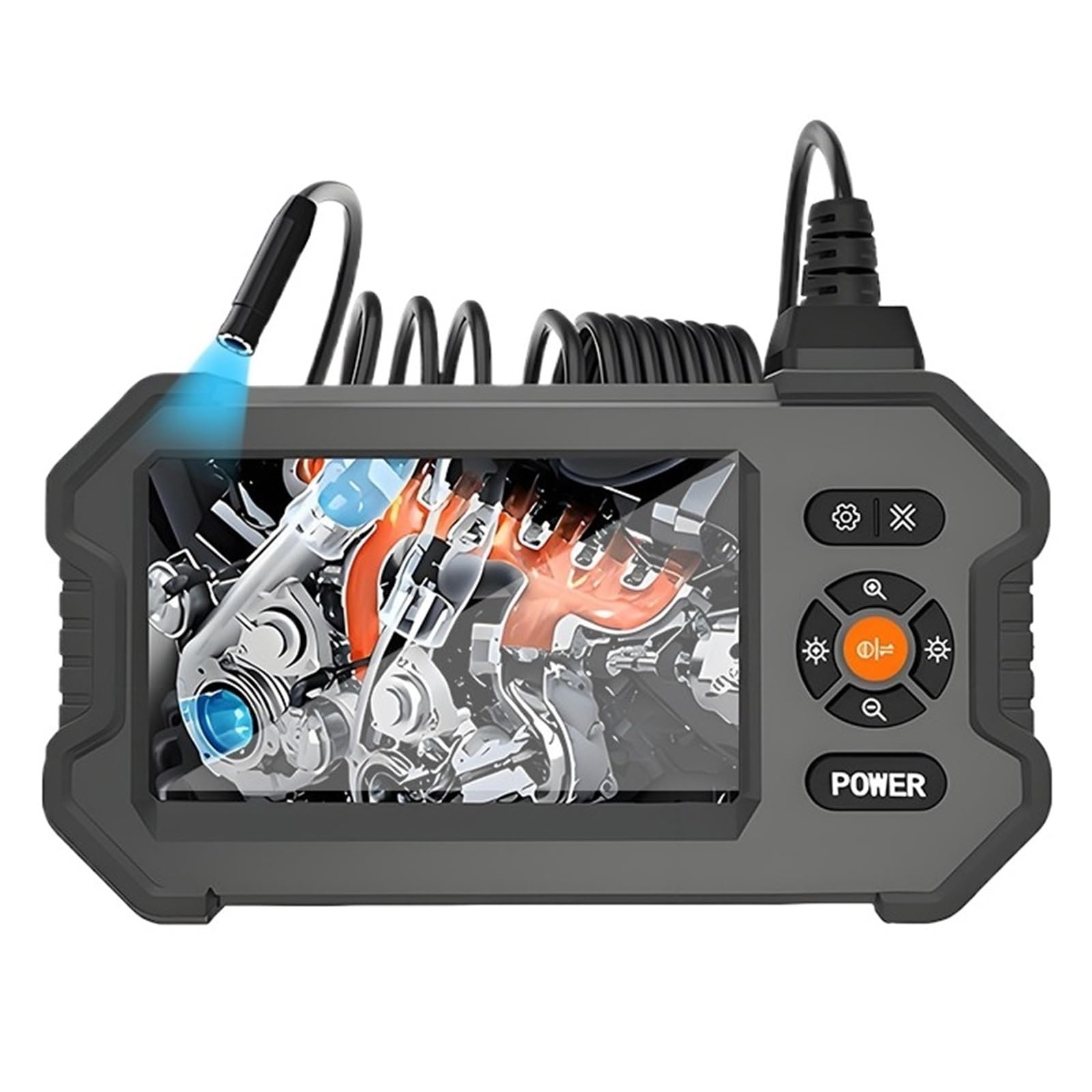 Przemysłowa kamera endoskopowa, ekran kanalizacyjny 4,3 cala, kamera inspekcyjna do rur 8 mm 1080 P do naprawy samochodu IP67 wodoodporna 8 diod LED Widok szerokokątny