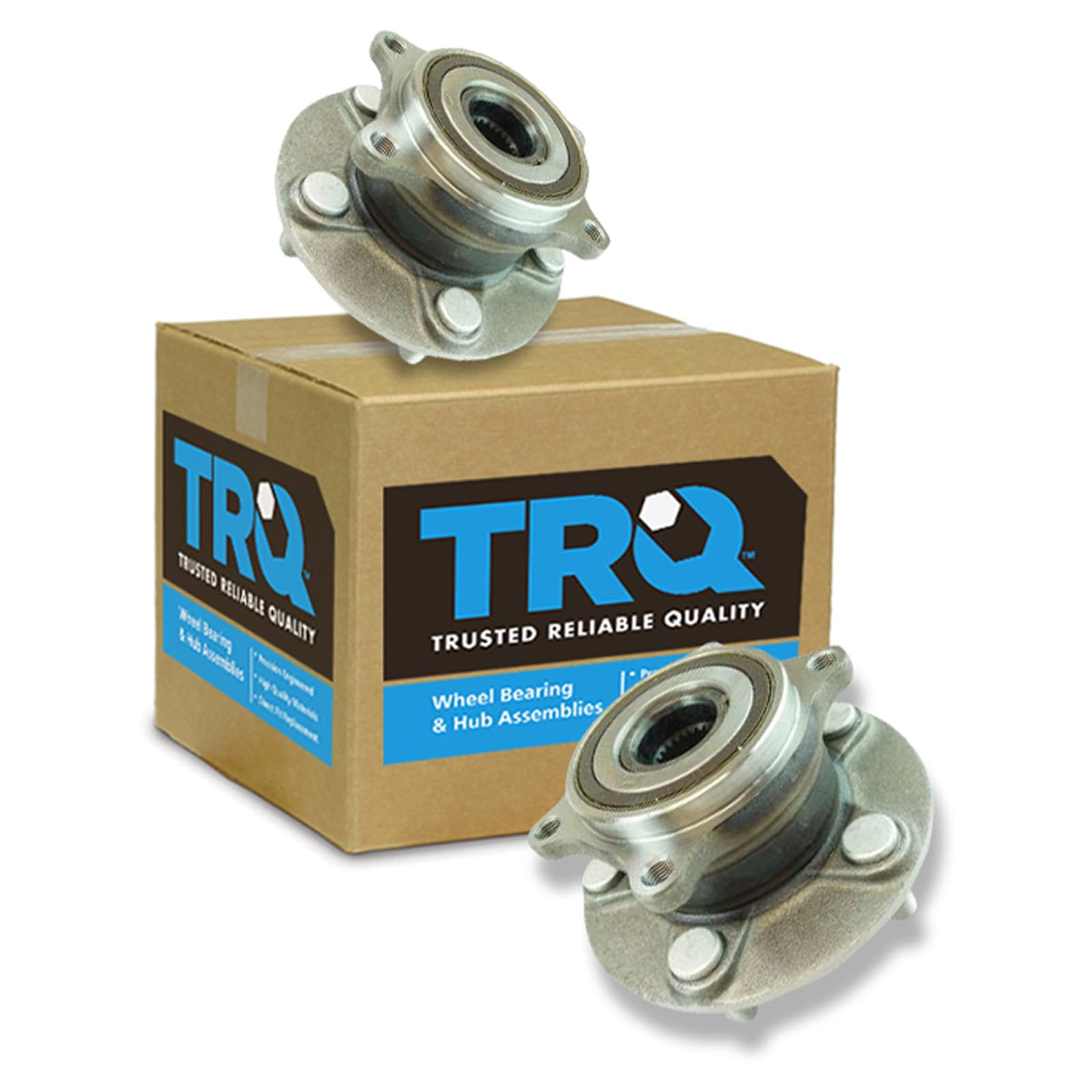 TRQ 2 Piece Rear Wheel Bearing &amp; Hub Assembly Set