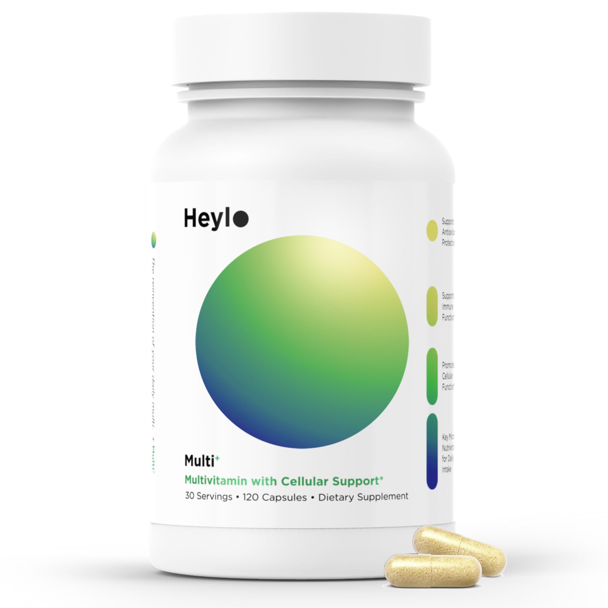 Heylo Multi+ Advanced Multivitamin Supplement – Boosts Energy, Enhances Immune Support, Provides Antioxidant Protection, Promotes Detoxification, with Vitamins,