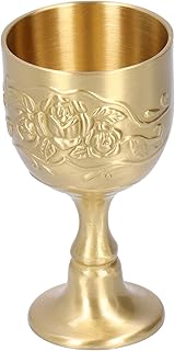 Królewski kielich, mały kielich w stylu retro Vintage mosiężny kubek ręcznie tłoczony kielich do wina z różowej miedzi kielich do wina z mlekiem herbata wino Whisky czara Party Bar Drinkware(S)