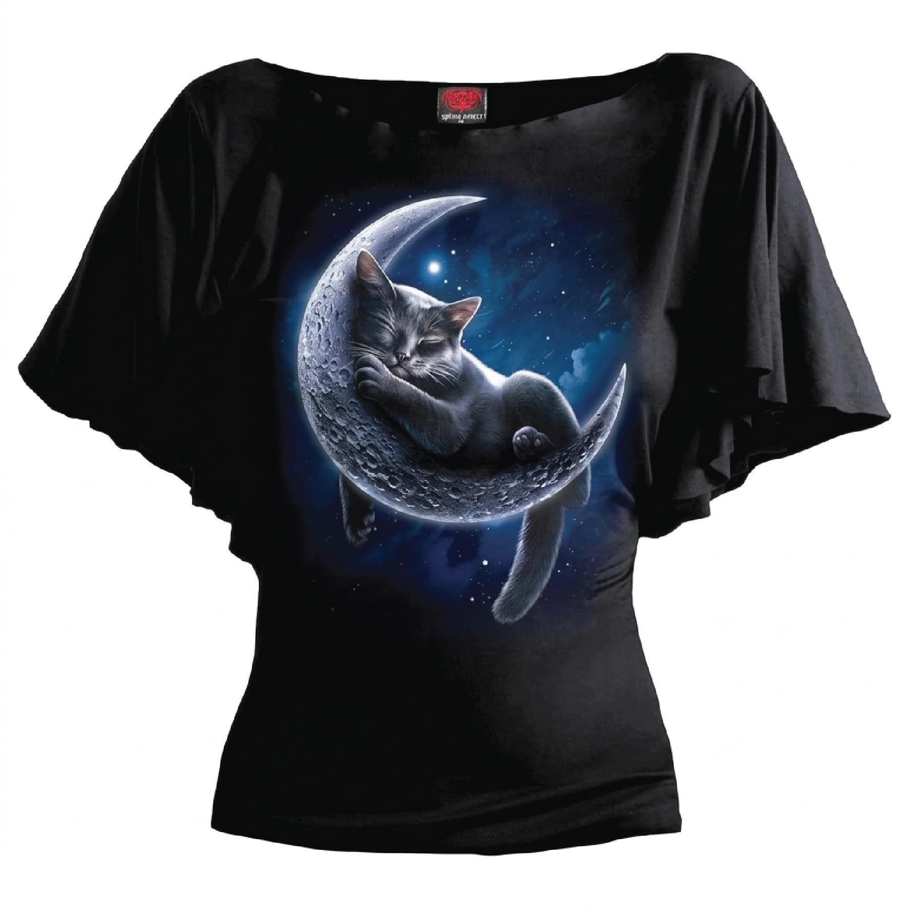 Spiral Direct Black Velvet Moon - Front Print T-Shirt - Xl - Screen - Screen