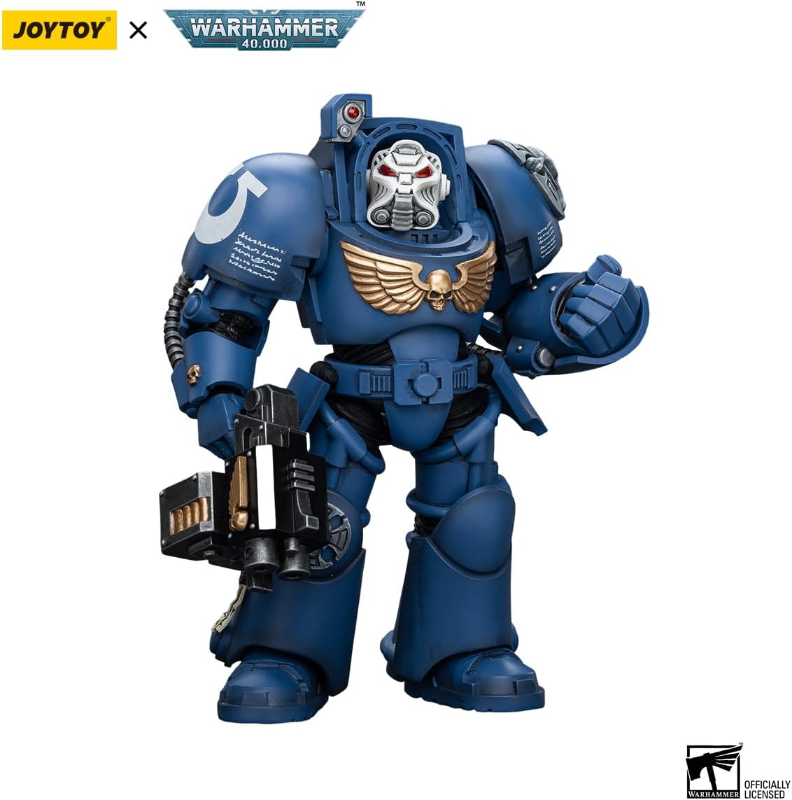 JOYTOY Action Figures Warhammer 40K 5.6inch Ultramarines Terminator Squad 1/18 Movable Model Collectible Figurine Ages 15+ (Terminator with Storm Bolter)