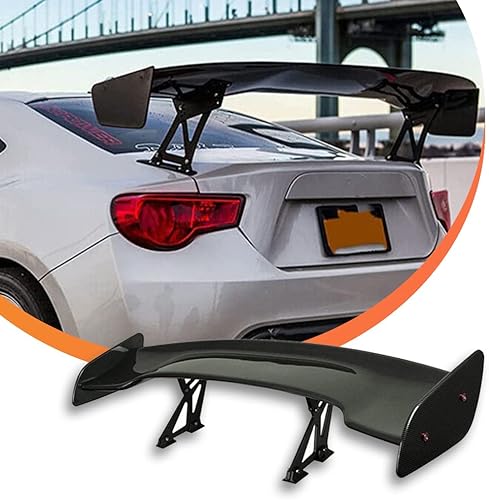 Alerón trasero universal de 57 pulgadas, estilo GT Racing para sedanes, Coupé, Hatchback, alerón ajustable para maletero (aspecto de fibra de