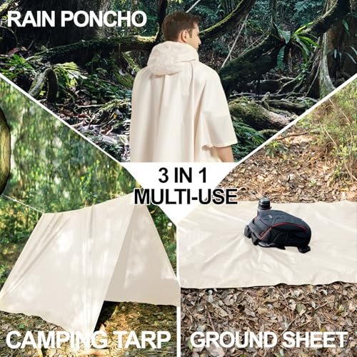 Image of salamra Hooded Rain Poncho Waterproof Raincoat Jacket for Men /Women /Adults with Pocket