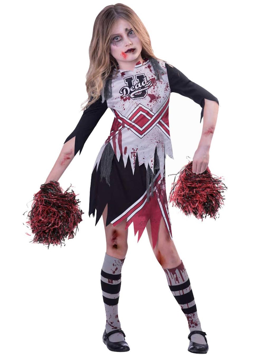 amscan Childs Zombie Cheerleader Fancy Dress Halloween Costume High School Girls Kids Outfit