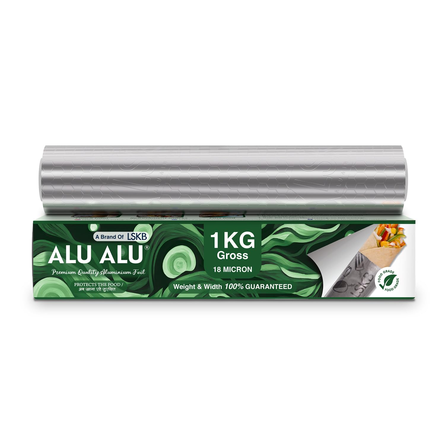 ALU ALU 1 Kg Gross Aluminium Foil, 18 Micron Thickness, Premium Quality, Keeps Food Fresh Always, Perfect for Food Wrapping, Packing, Storing and Serving-image-32