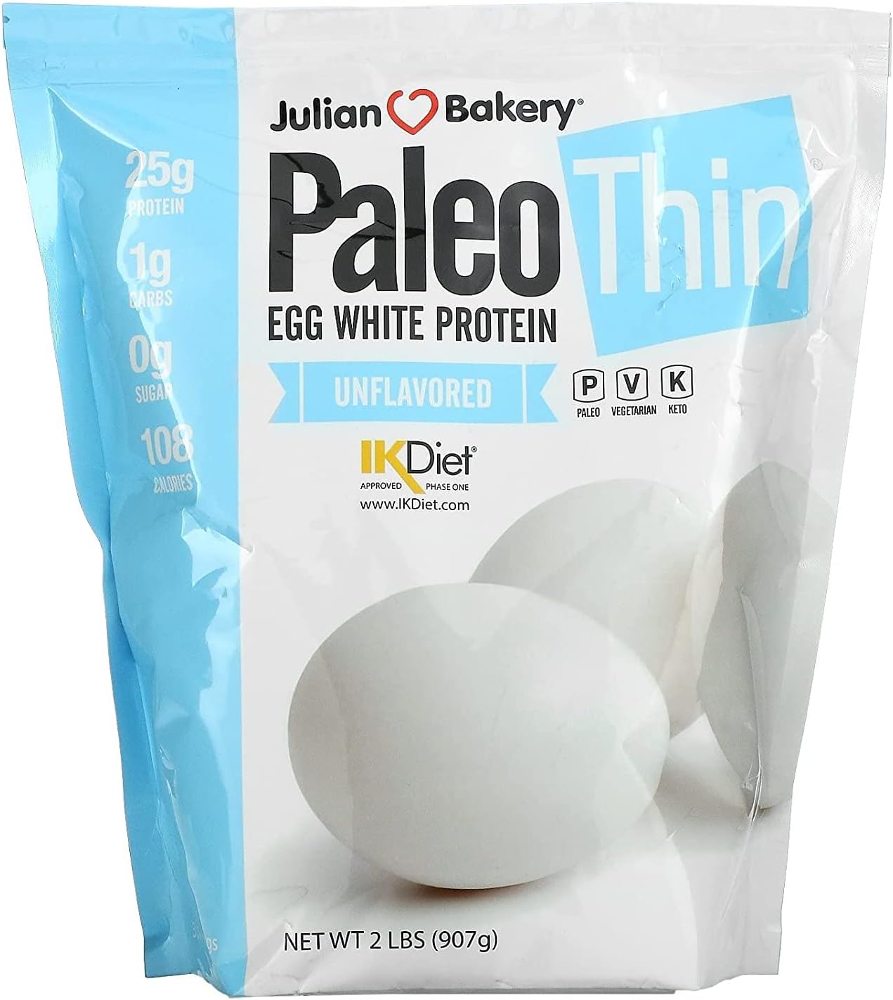 Julian Bakery Paleo Egg White Protein (Unflavored,2lbs 907g)