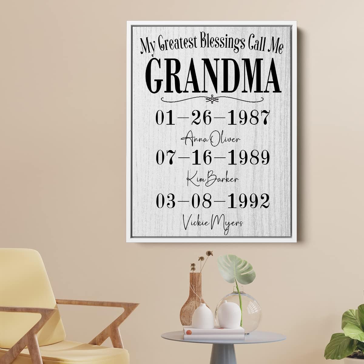 Mothers Day Gifts - Personalized Birthday Gifts For Mom Wife - My Greatest Blessings Call Me Mom & Grandma Custom Canvas Prints For Women - Gift Wrapping Available - Up to 10 Sons or Daughters - Image 4