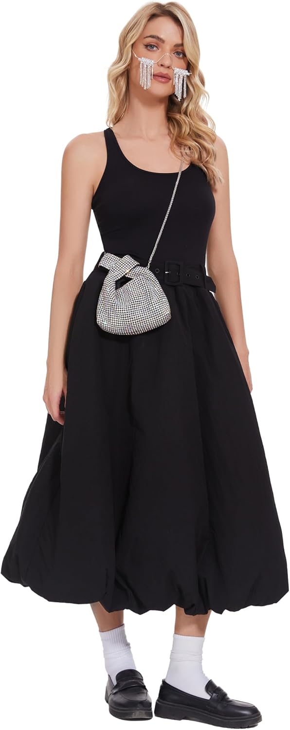 Miuco Mini Rhinestone Hobo Dumpling Bag Crystal Evening Bucket Handbag Bling Sparkling Clutch Crossbody Bag - Image 3