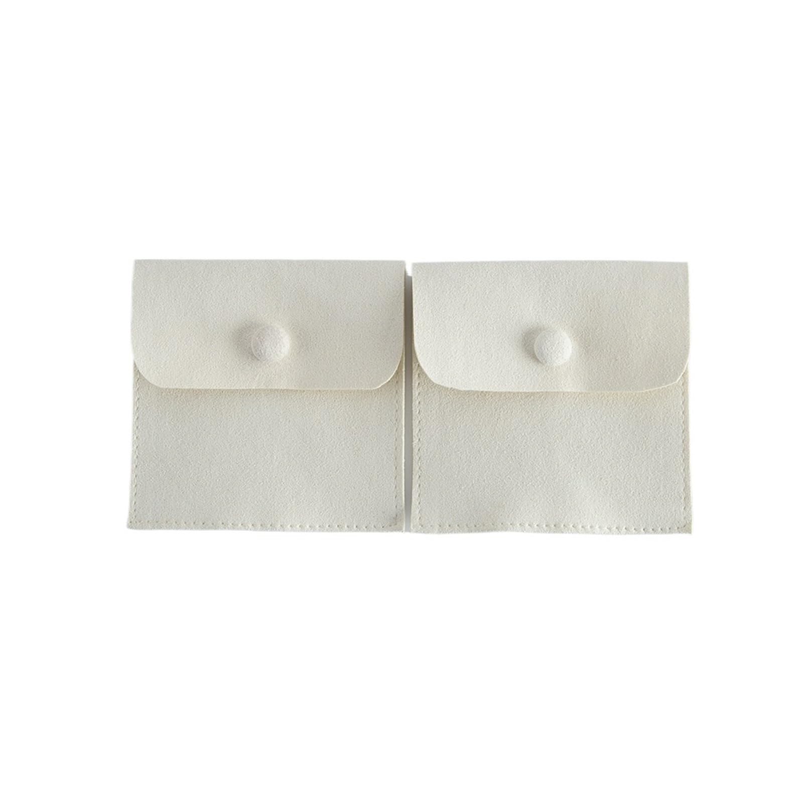 Cidegoo 6Pcs Microfiber Snap Jewelry Pouches 8x8cm Ring Earring Storage Bags Organizer