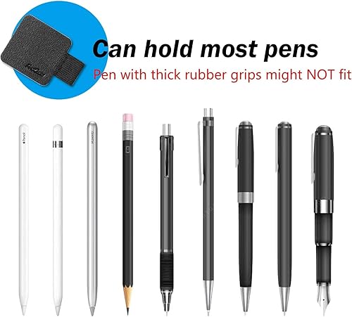 Miniatura 4 de ProCase Paquete de 5 soportes para bolígrafos para cuadernos, diarios, planificadores, tableta, soporte autoadhesivo de cuero con lazo elástico para