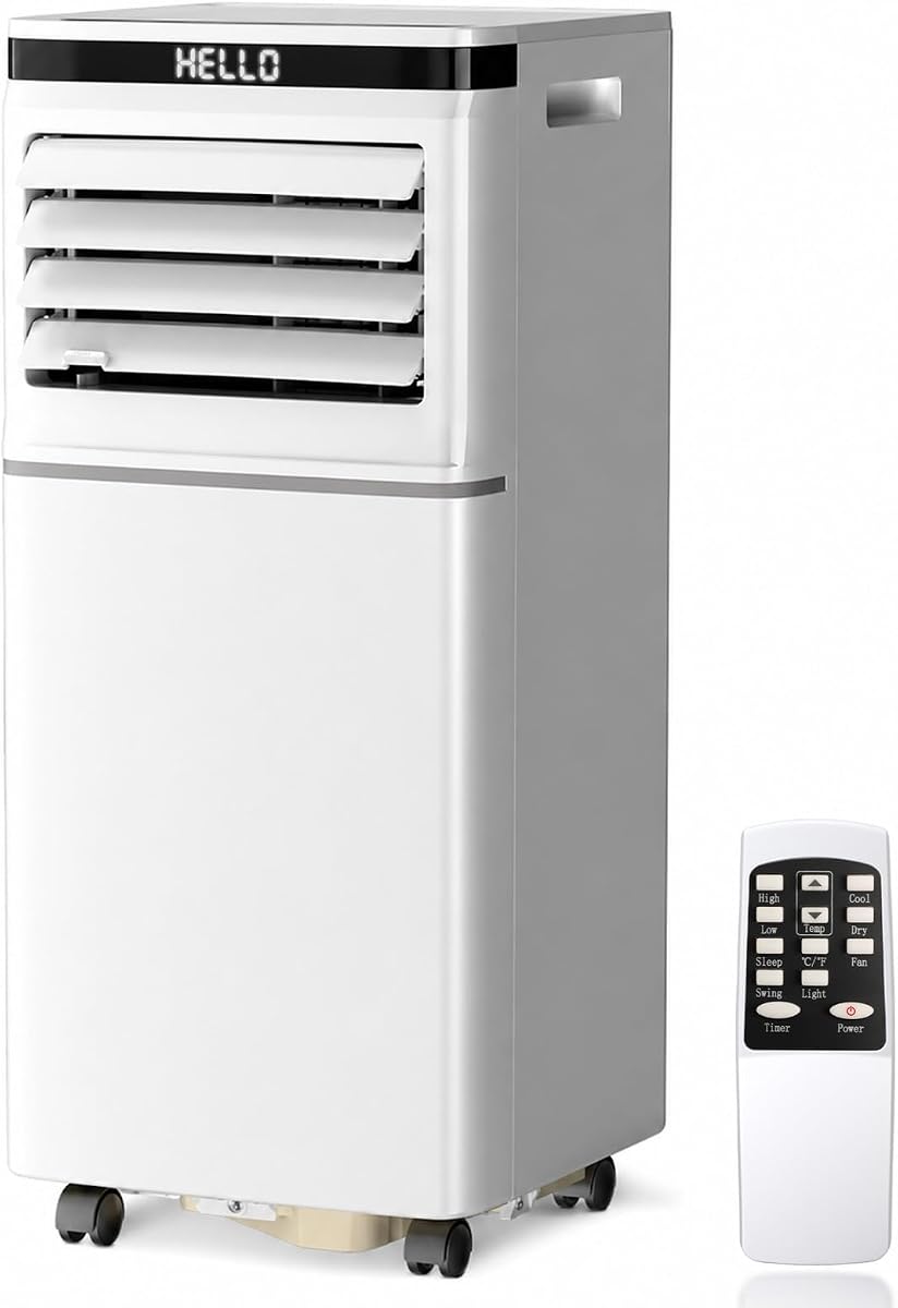Aire acondicionado portátil Arctic Star 8500 Btus ASHRAE (5000 Btus SACC) | Unidad de aire acondicionado portátil 3 en 1 con modo de suspensión, pantalla digital y control remoto, temporizador de 24 horas, dormitorio y oficina