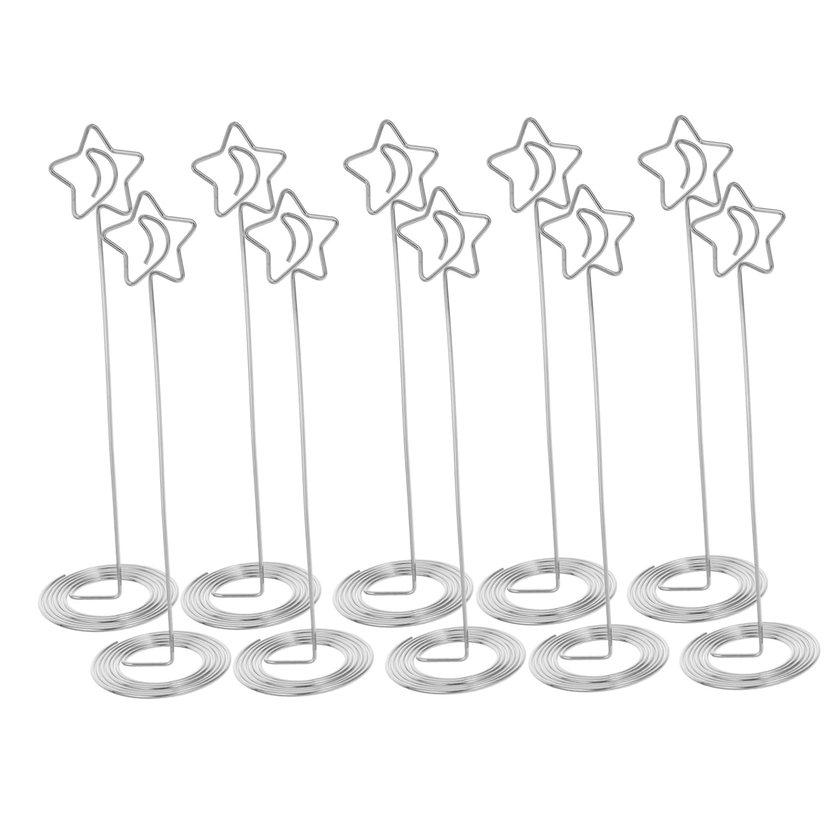 Alipis 12pièces Porte-Cartes Fer et Mini Porte-Photos de Table Porte-numéros Étoile Supports pour Cartes et Photos Décorations pour Mariages et Fêtes