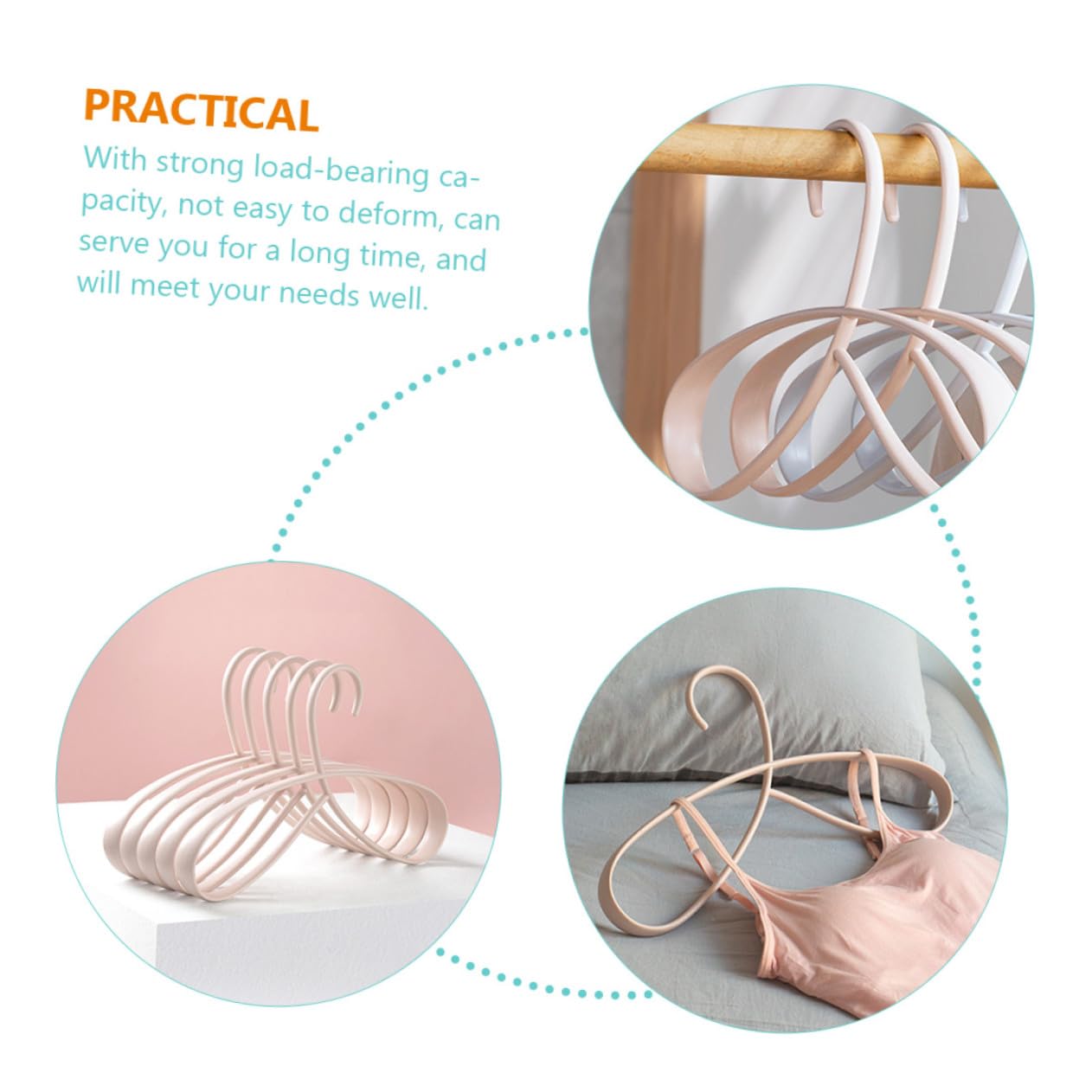 TOYANDONA Set di 5 Grucce Multifunzionali in Plastica Antiscivolo, Resistenti e Non Deformabili, come Accessorio Stendino per Casa e Camera da Letto