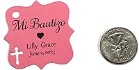 Vista 25 de Mi Bautizo - Etiquetas pequeñas personalizadas con cruz (juego de 20) (blanco)