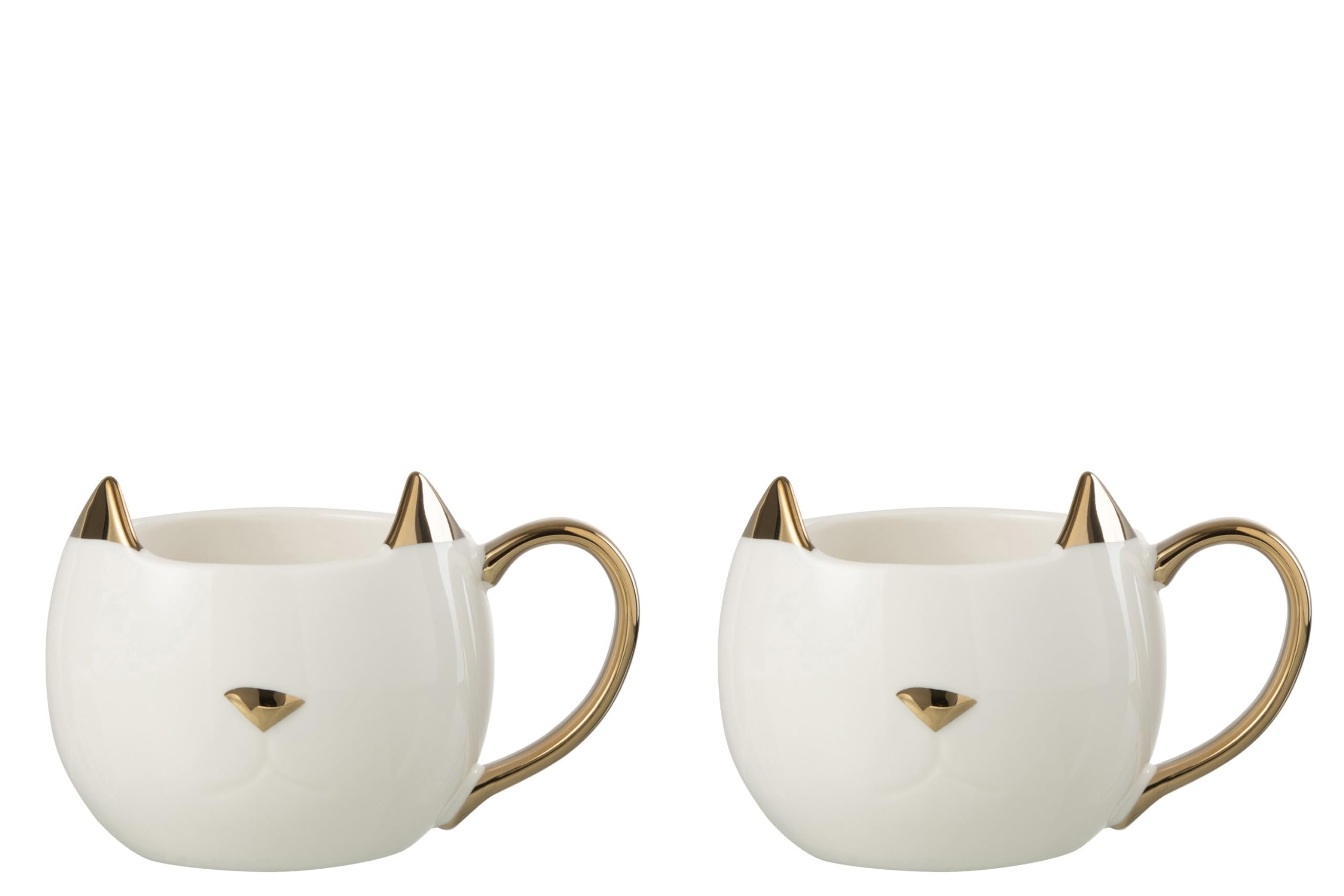 Mug chat porcelaine blanc et or pour illuminer vos moments de détente cocooning