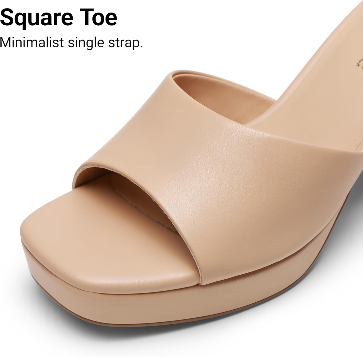 DREAM PAIRS Women's Platform Block Heel Mule Sandals, Square Toe Ankle Strap Slip On Comfortable Heeled Sandals for Party Wedding Shoes - Image 6