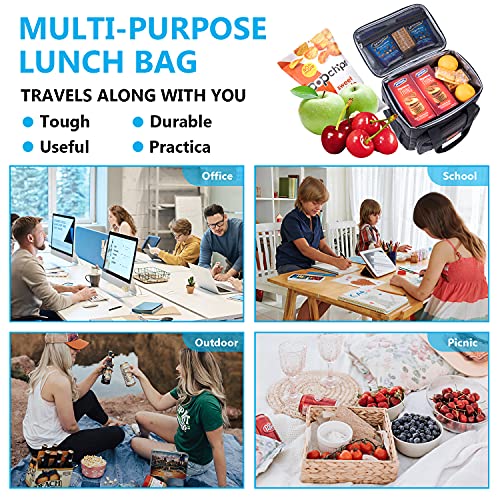 Tomule Insulated Lunch Bag For Men Women - 24-Can Large Leakproof Lunch Box - Easy Clean Reusable Cooler Bag - Soft Lunch Kits With Shoulder Strap (15L, Black) #TOP5