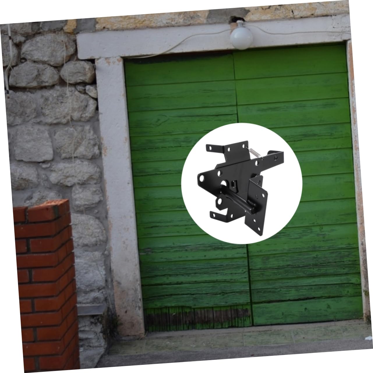DOITOOL Loquet de Portail Autobloquant en Acier Inoxydable Noir avec Installation Facile pour Portes en Bois et Clôtures de Jardin, Verrouillage Automatique Sécurisé