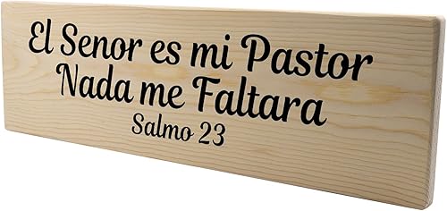 Miniatura 3 de Placa de regalo cristiano española de El Senor ES mi Pastor Nada me Faltara Salmo 23 en madera española, regalo de Navidad de madera para Cristiano