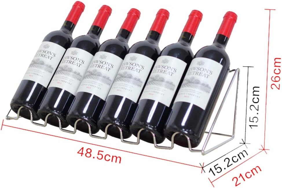 E Metal Bottle Rack Freestanding Wine Racks Counter Wine Rack Bottle Display Stand Wine Bottle Storage Rack Carbon Steel for Living/Bedroom/Wine Cabinet - 5 Slots or 6 Slots (5 Slots) (6 Slots)