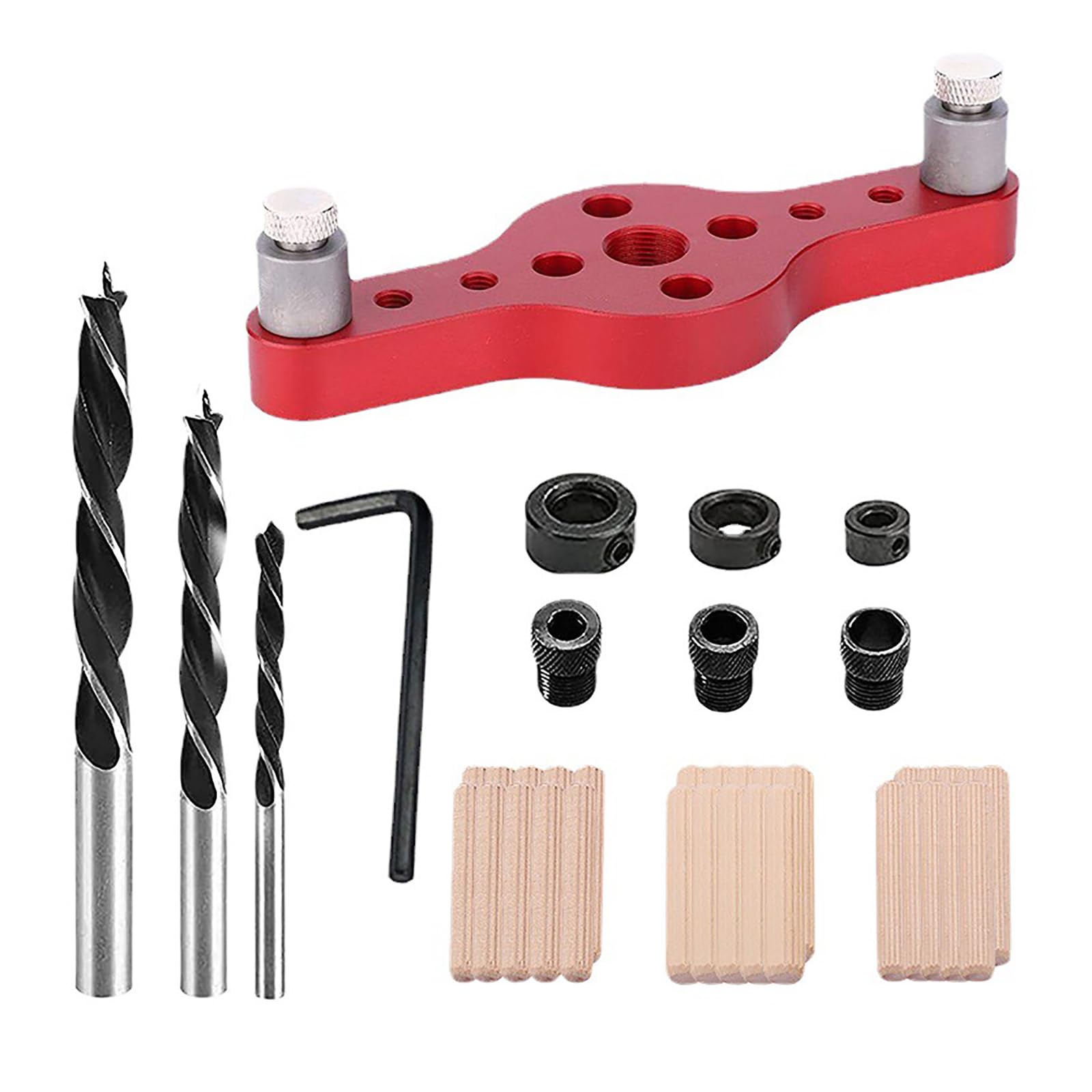 Dowel Jig Kit Centering Line Scriber Center Locator Woodworking Tools for Drilling Hole Positioner Drill Jig Woodworking Hole Drilling Kit