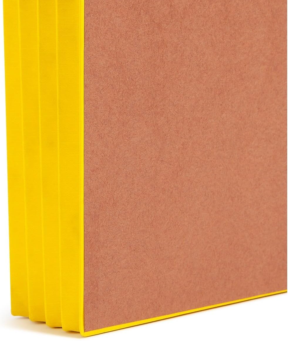 Smead End Tab Pocket, Reinforced Straight-Cut Tab, 3-1/2" Expansion, Extra Wide Legal Size, Redrope with Yellow Gusset, 10 per Box (74688)