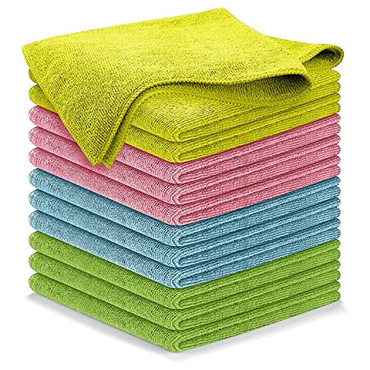 USANOOKS Microfiber Cleaning Cloth - 12Pcs (16x16 inch) High Performance - 1200 Washes, Ultra Absorbent Microfiber Towels for Cars Weave Grime & Liquid for Streak-Free Mirror Shine - Microfiber Cloth