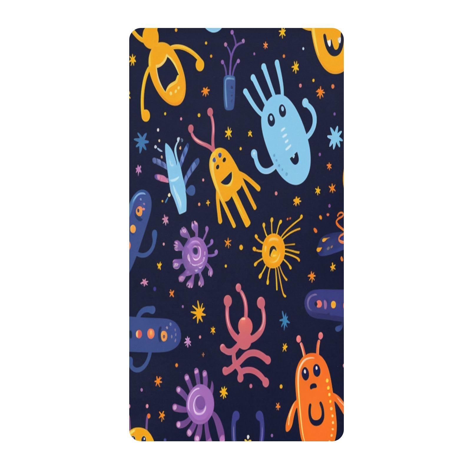 Lindo Dibujos Animados Estrellas Alien Sábana de Cuna para Niños Pequeños,Sábanas de Algodón Suave para Bebés Aptas para Colchón Corralito