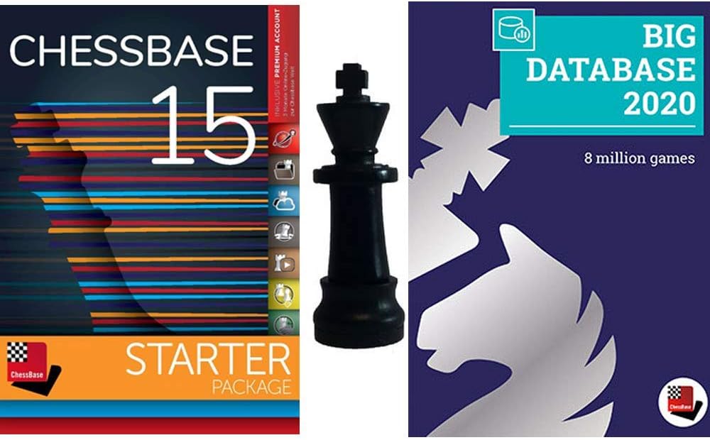 ChessBase 15 2020 - Starter Package: ChessBase 15 Chess Database Management Software Program bundled with Big Database 2020 and ChessCentral's Chess King Flash Drive