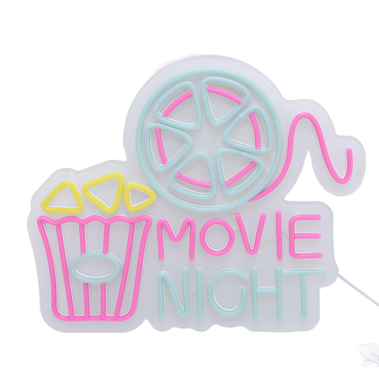 Marhynchus Luce Al Neon a LED per Serata Cinema, Materiale Acrilico, luminosità Regolabile, Insegna Alimentata Tramite USB per Decorazioni per la Casa e Feste