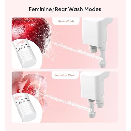 Ultra-Slim Bidet Attachment, Posterior&Feminine Wash-(Retractable Dual Nozzles), (White)