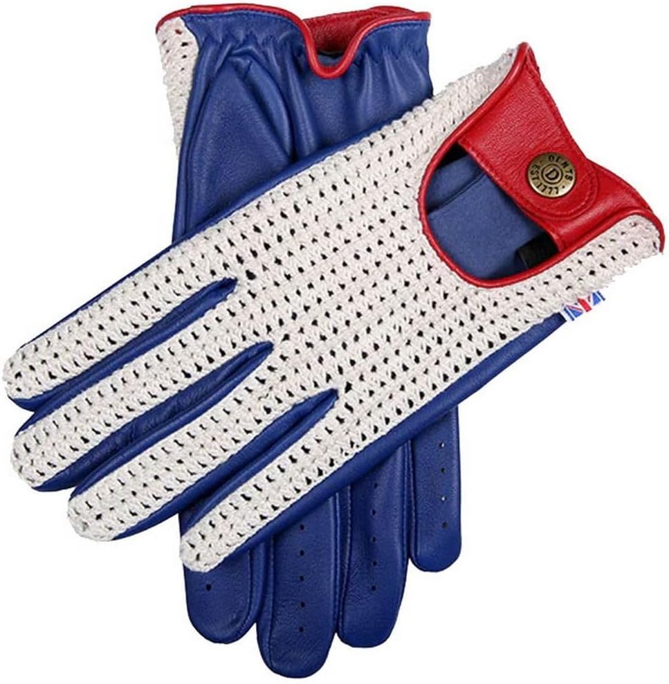 Heritage Union Jack Crochet-Back Leather Driving Gloves for Men by Dents