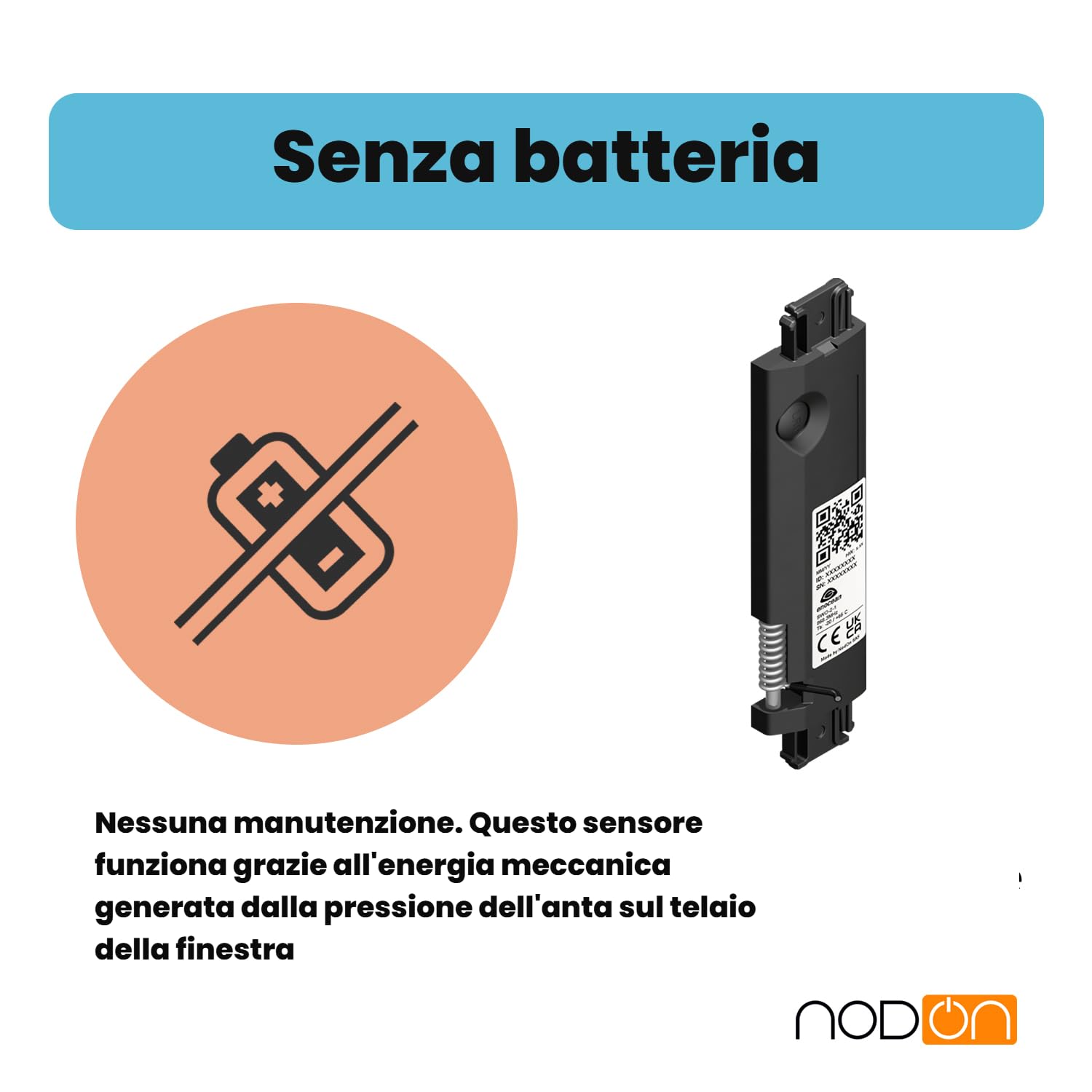 NodOn - EnOcean - Sensore di apertura senza batterie, invisibile, wireless, per finestre in alluminio o PVC, senza manutenzione, IP32, compatibile con Jeedom, eedomus e MyUbiwizz