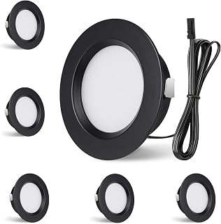 6er Set 12V LED Einbaustrahler Decke Dimmbar 3.5W 330lm Möbel Einbaustrahler 4000K Naturweiß Einbaustrahler LED Ultra Flach Bohrloch 55-58mm und 14mm Flache, IP44