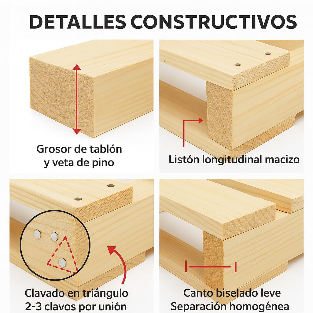SERENDIB Palet de Madera Reutilizable 95x115x10 cm | Carga 1500 kg | Ecológico y Resistente | Ideal Decoración, Industrial o Reciclaje | Amigable con el Medio Ambiente
